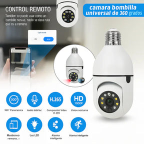 FOCO CAMARA DE SEGURIDAD 360° FULL HD VISION NOCTURNA