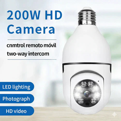 FOCO CAMARA DE SEGURIDAD 360° FULL HD VISION NOCTURNA