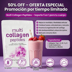 Multi Collagen Peptides 5 en 1 – Fuerza y Movimiento Todos los Días